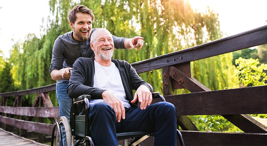 people helping the elderly