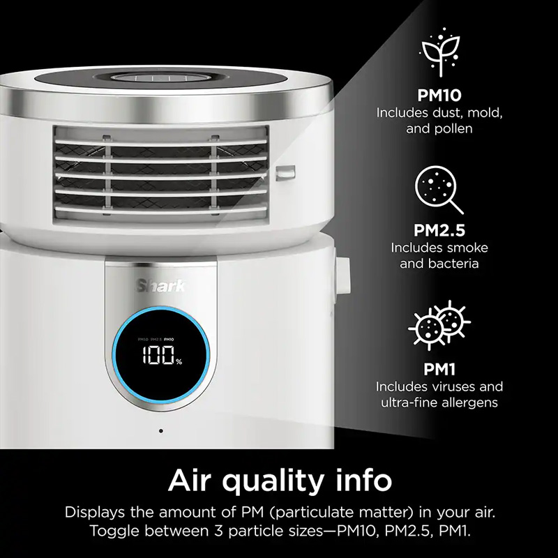 Shark Air Purifier 3-in-1 Max with True HEPA Monitors air quality information
