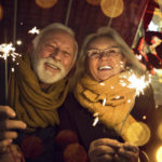 older couple with sparklers
