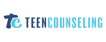 dark blue and light blue text logo for teen counseling