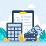 illustration of money calculator