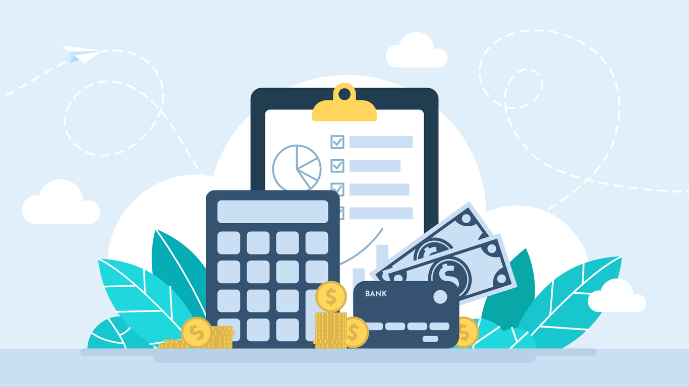 illustration of money calculator